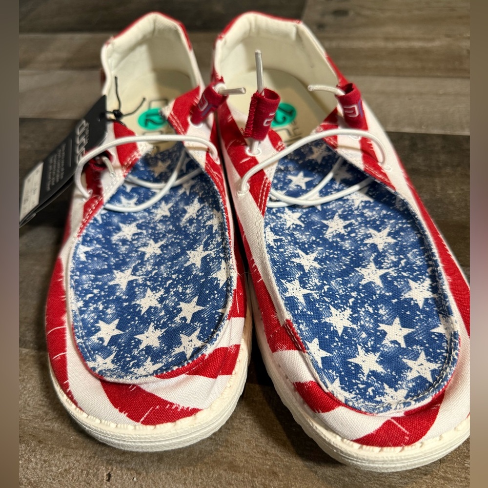 NWT Hey Dude Wendy Star Bangled Shoes-‎ 12